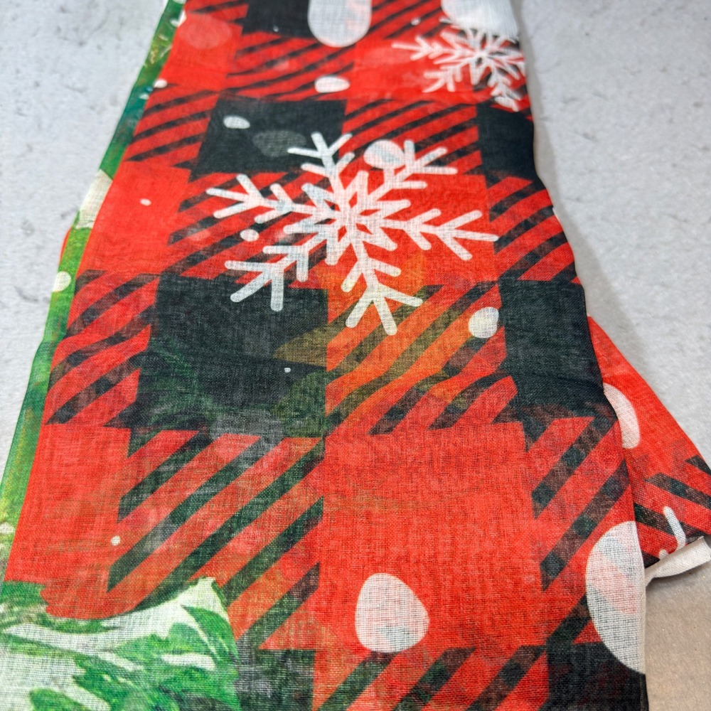 Unbranded Christmas Curtains OS Red Buffalo Plaid Snowflake Excellent
